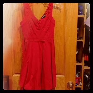 Red Sleeveless Skater Dress